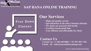  SAP HANA ONLINE TRAINING by Certified Trainer with Hands of Experienc